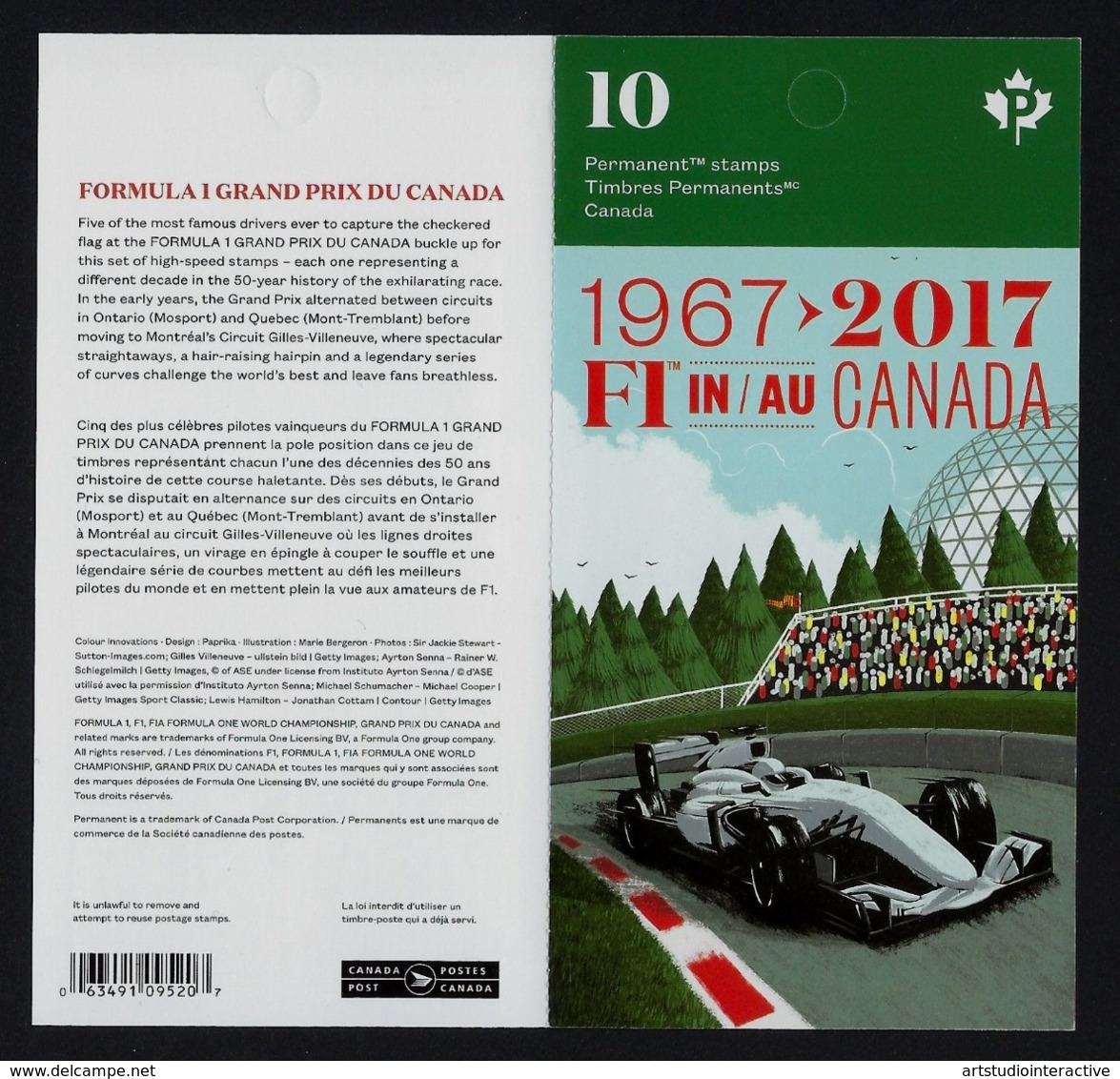 2017 CANADA "F1 IN CANADA / 50° ANNIVERSARIO" LIBRETTO MNH - Nuovi