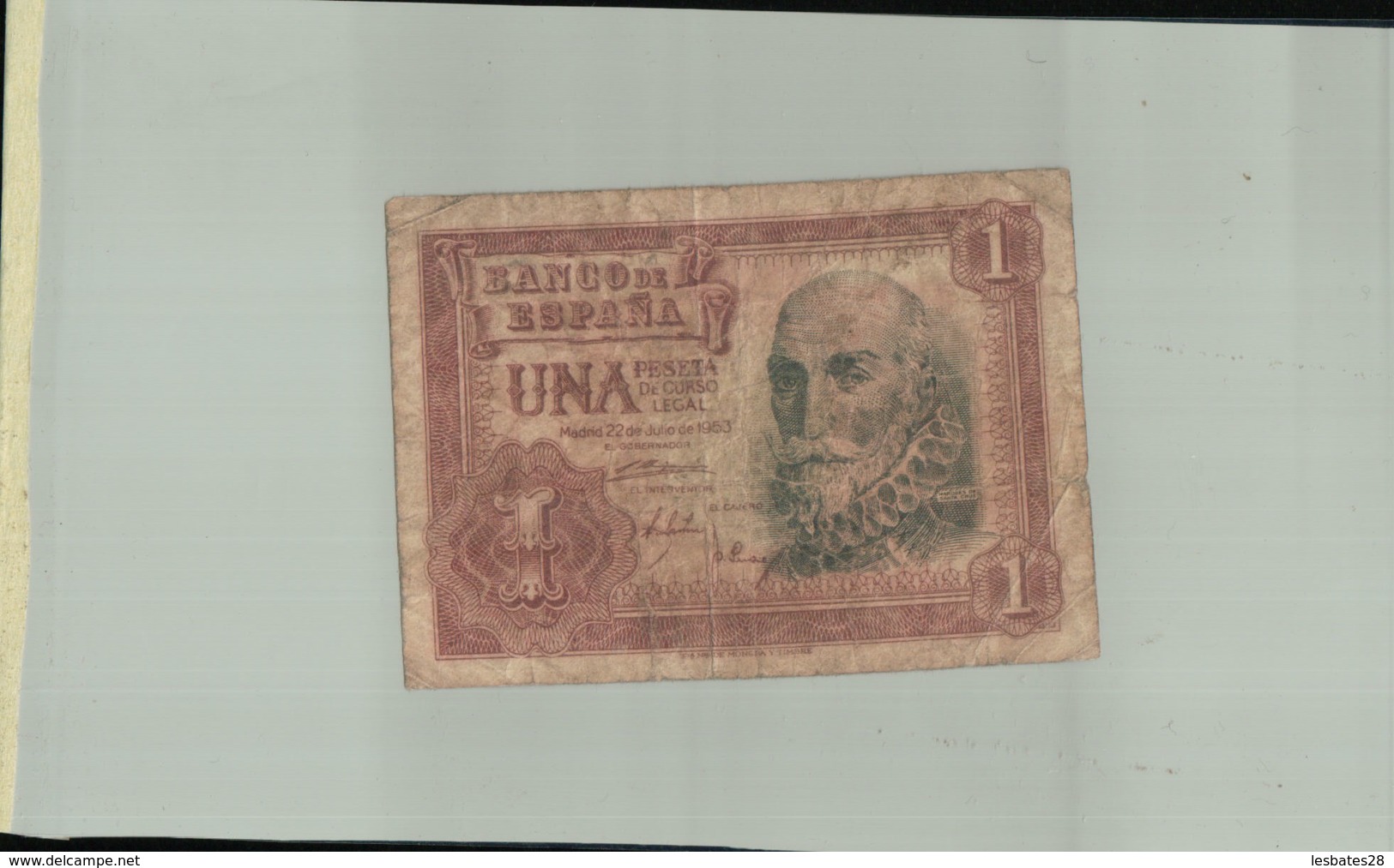 Billet De Banque  BANQUE ESPAGNE  1 Pesetas  1953  Sept 2019  Alb Bil - 1-2 Peseten