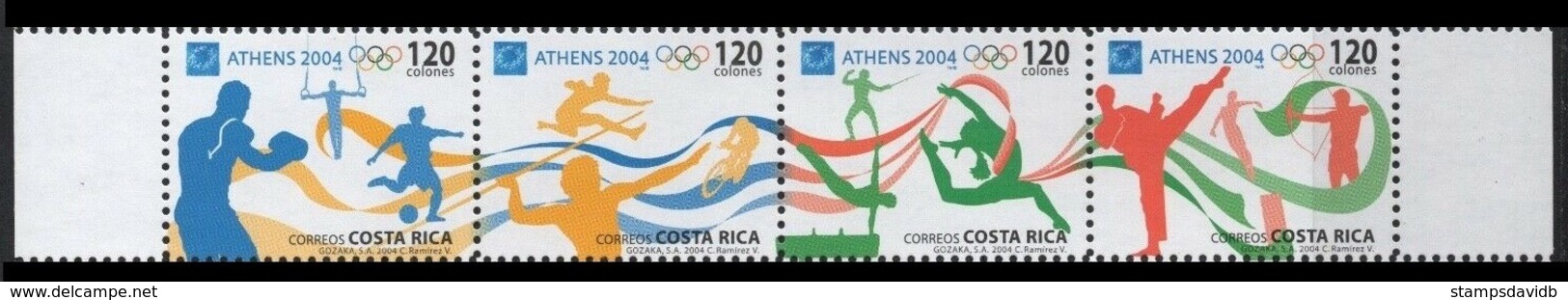 2004	Costa Rica	1602-1605	2004 Olympic Games In Athens 	8,00 € - Summer 2004: Athens