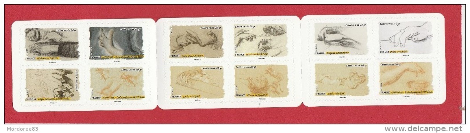 FRANCE 2015 CARNET 12 TIMBRES ADHESIF NEUF LE TOUCHER GESTES DE LA MAIN - BC1084 - BC 1084 - - Commémoratifs