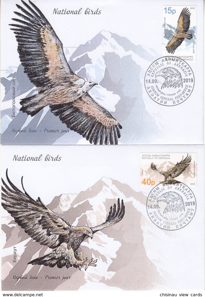 ABKHAZIA 2019 EUROPA CEPT NATIONAL BIRDS .SET 2 FDC - 2019