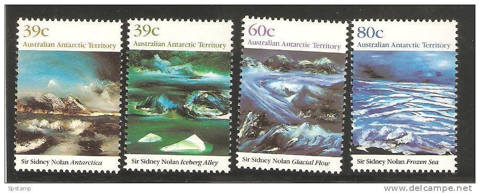 Australian Antarctic Territory 1989 Nolan Painting Of Ice Formations Set 4 MNH - Nuevos