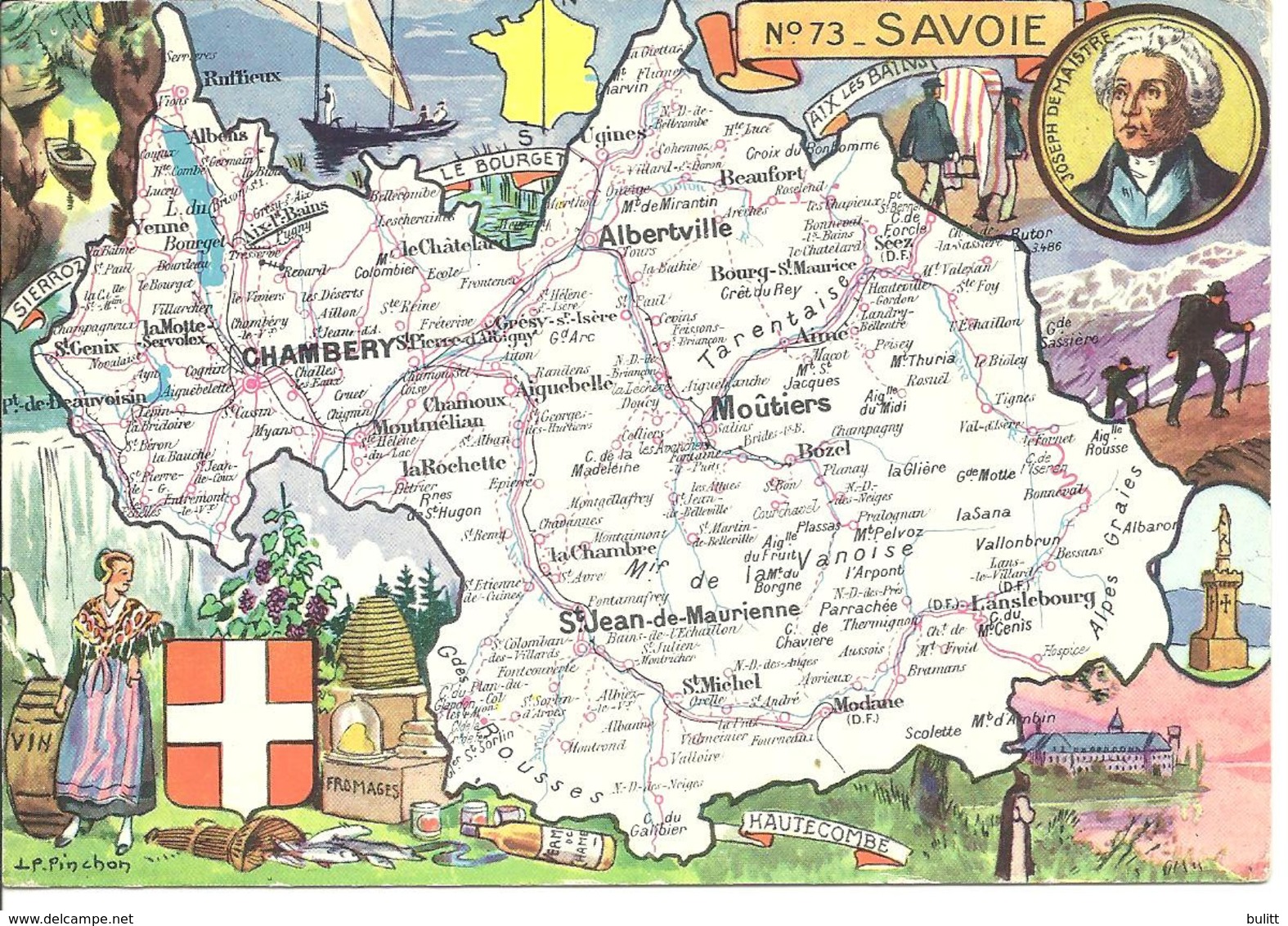 CARTE GEOGRAPHIQUE - Département De LA SAVOIE - Par PINCHON - Cartes Géographiques