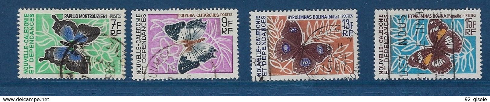 Nle-Caledonie YT 341 à 344 " Papillons " 1967 Oblitéré - Gebraucht