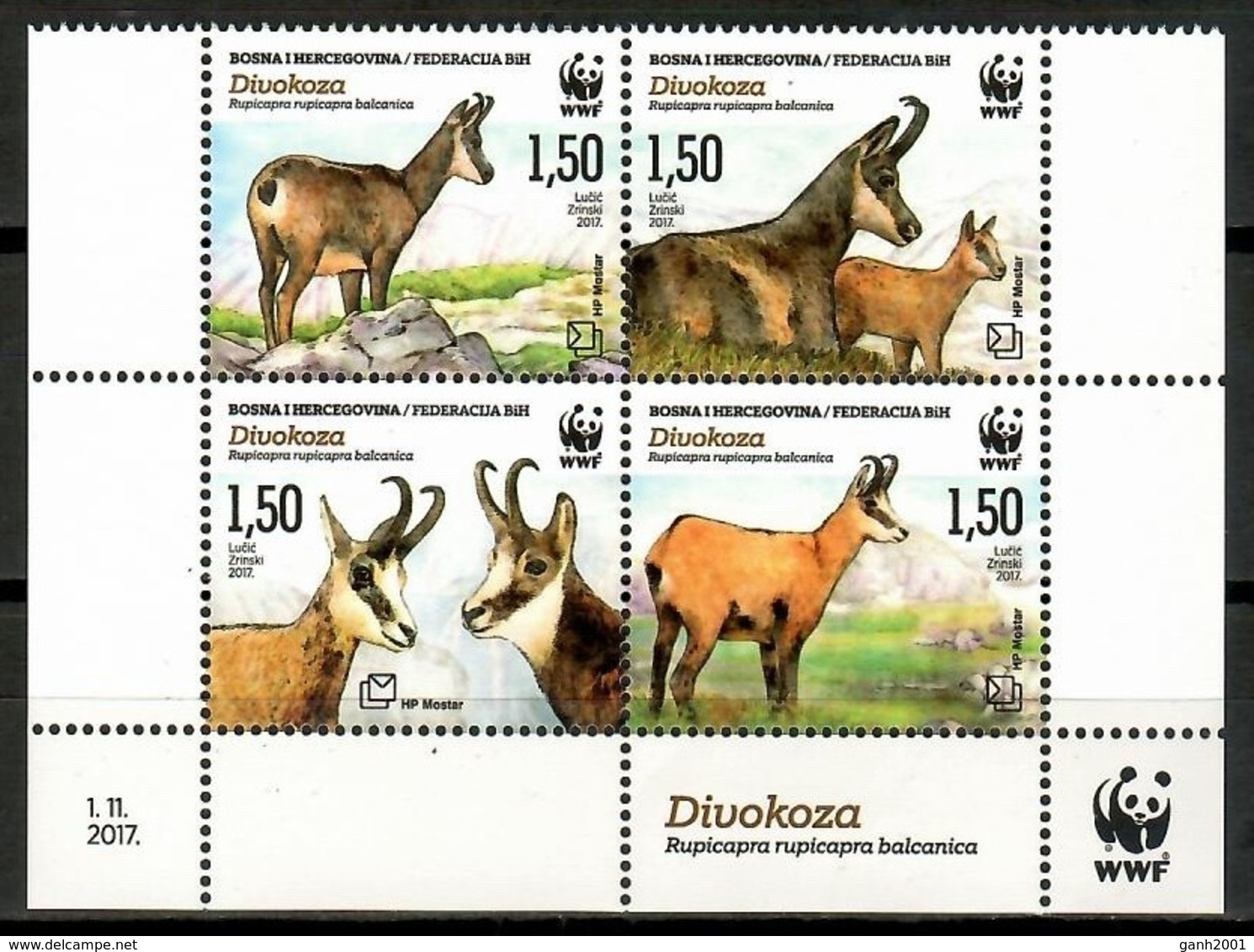 Bosnia I Herzegovina / Fauna Animals Mammals WWF Goats MNH Mamíferos Cabras Säugetiere / Cu14713  41-48 - Otros & Sin Clasificación