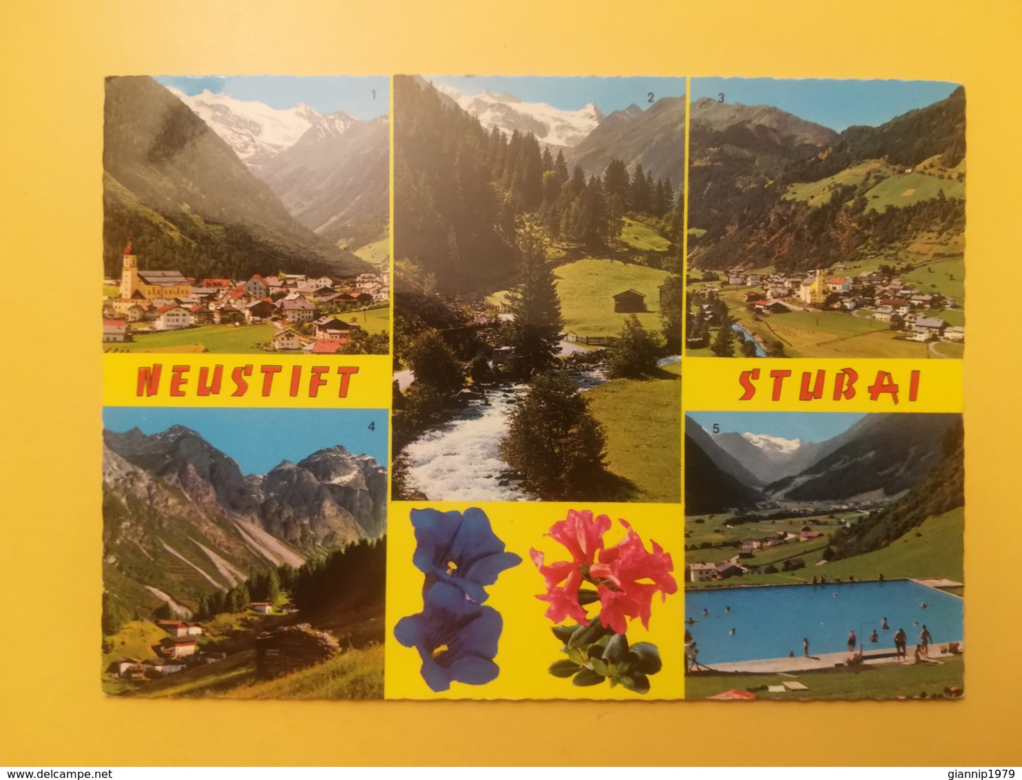 CARTOLINA POSTCARD AUSTRIA OSTERREICH 1977 NEUSTIFT STUBAI BOLLO BUILDINGS OBLITERE NEUSTIFT ANNULLO - Neustift Im Stubaital