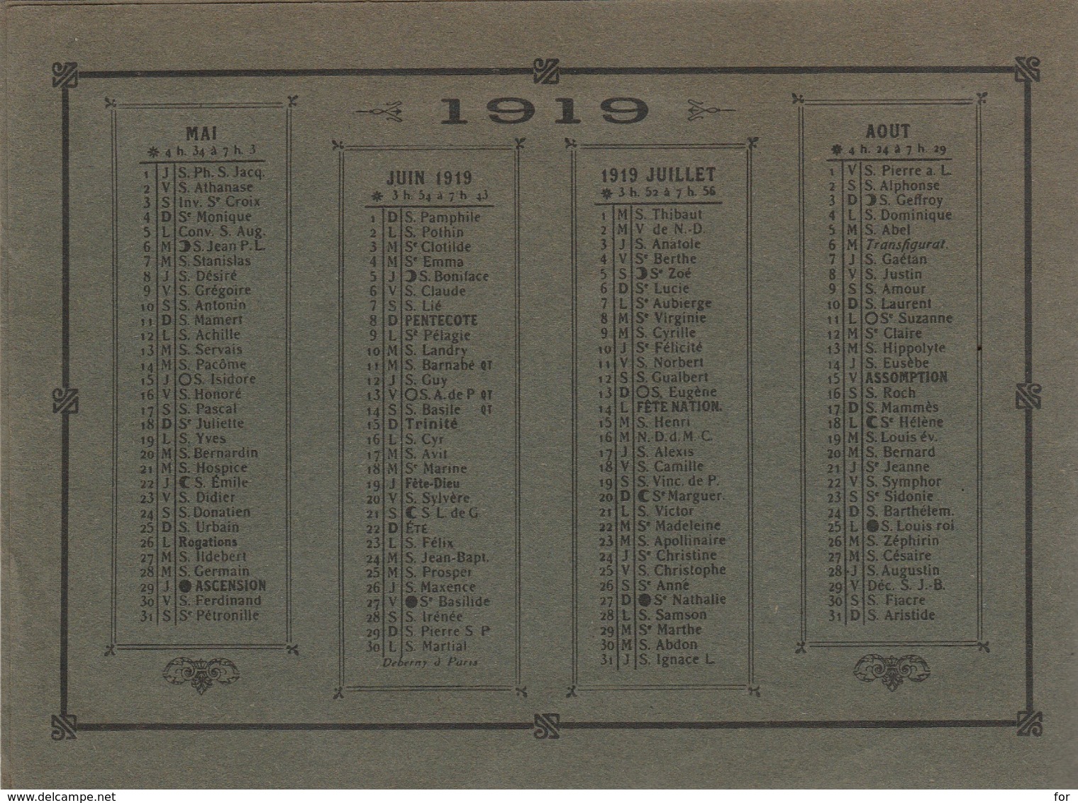 Album-calendrier : 1919 : LYON - Grand Bazar De Lyon - On Y Trouve Tout - 3é Série - ( Format 19cm X 14cm ) - Grand Format : 1901-20