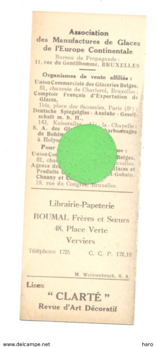 Marquepages Publicitaire  - Glace Polie AMGEC  Bruxelles + Librairie BOUMAL à VERVIERS (b261/3) - Marque-Pages