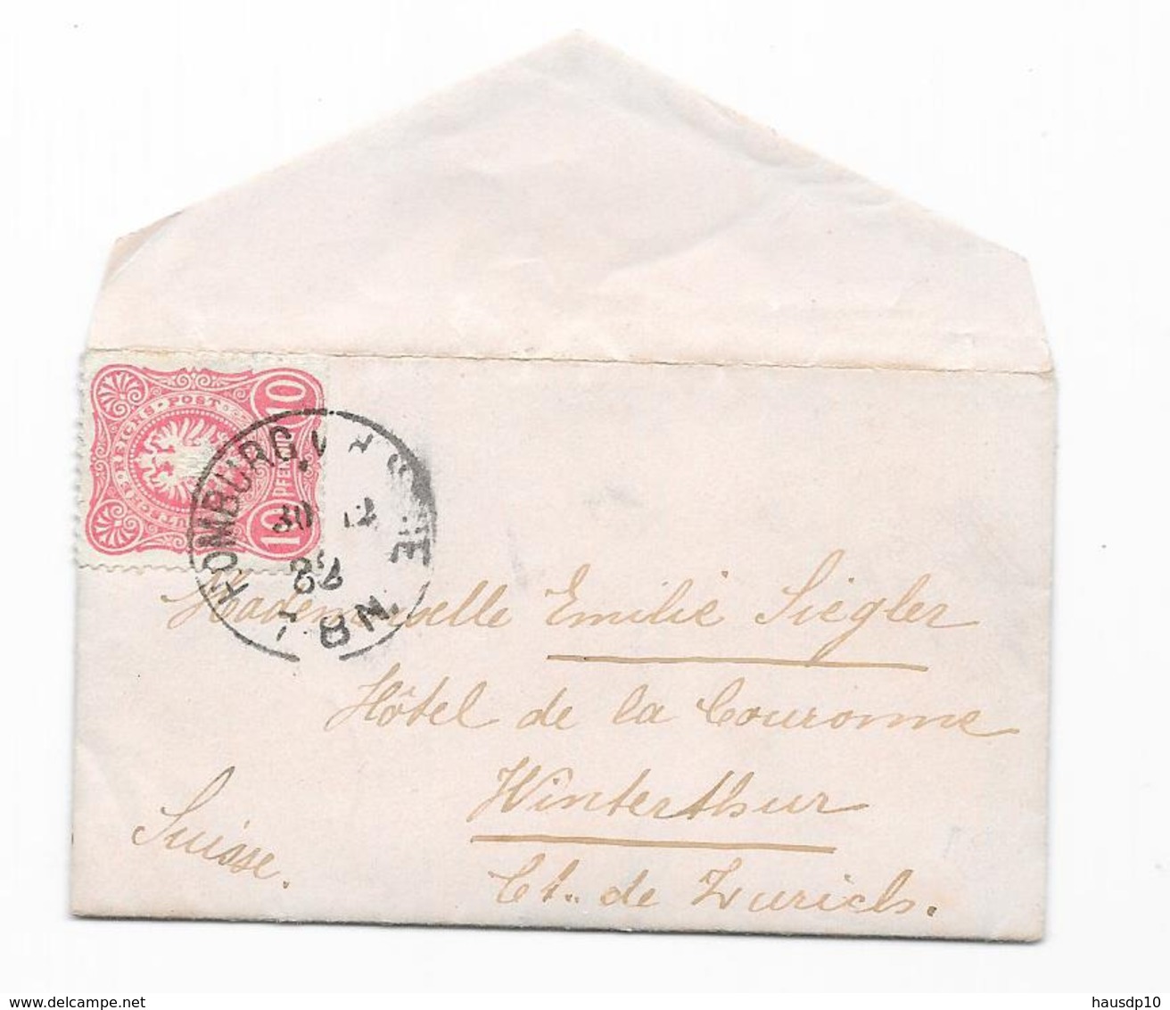 DR Brief EF Krone/Adler Mi.41 Homburg Nach Winterthur 1882 1883 - Briefe U. Dokumente