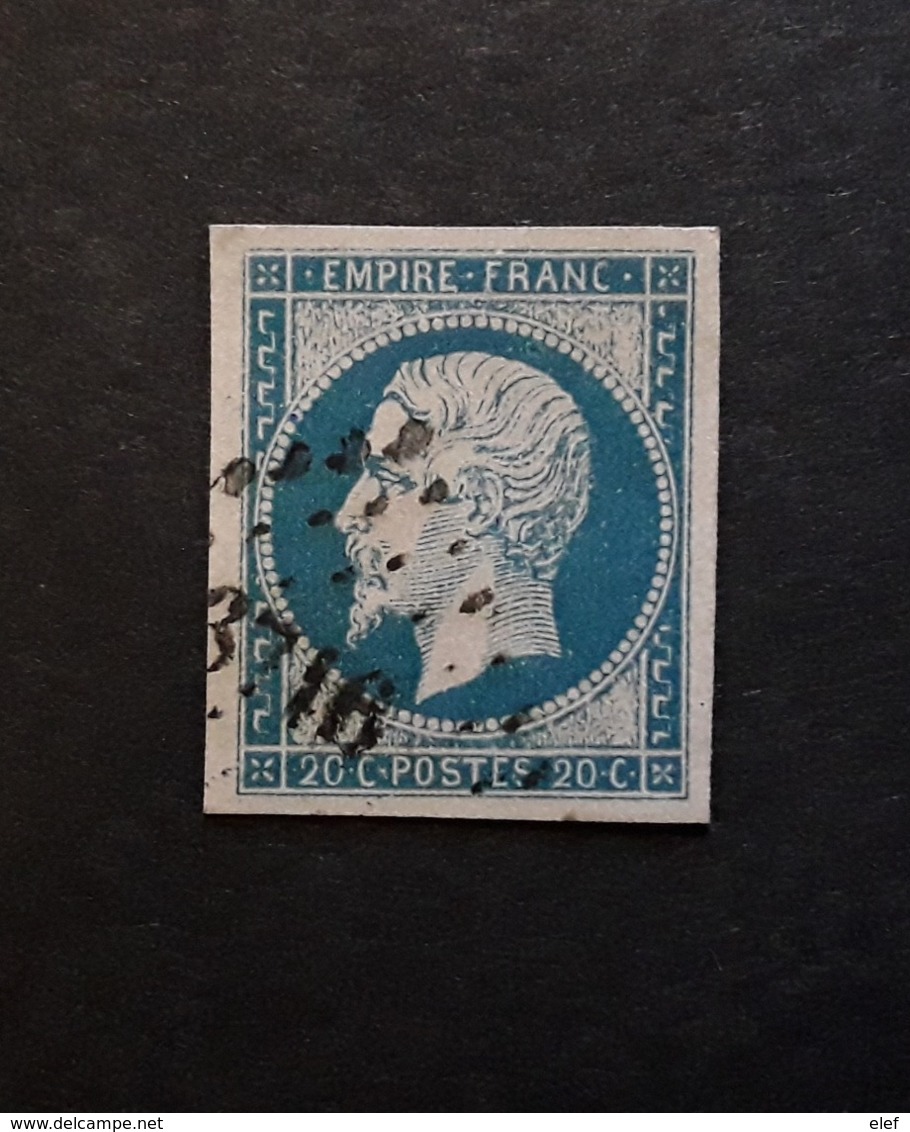 Empire No 14 A Nuance Bleu Clair Obl Pc 3716 Bureau De BONE , Constantine Algérie,  Indice 6 , TTB - 1853-1860 Napoleon III