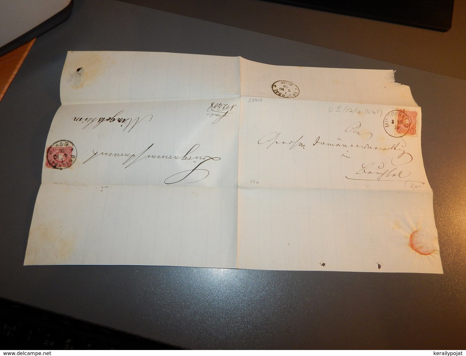 Germany 1878 Mingolsheim 10pf Red Double Used Letter__(L-28949) - Cartas & Documentos