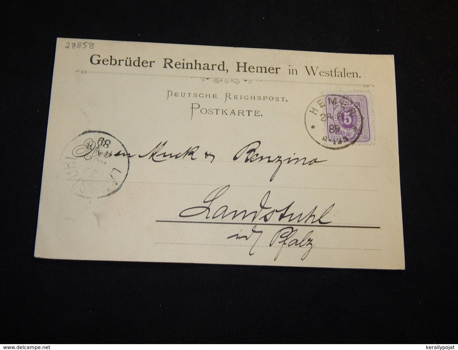 Germany 1889 Hemer Gebruder Reinhard Business Card__(L-28858) - Briefe U. Dokumente