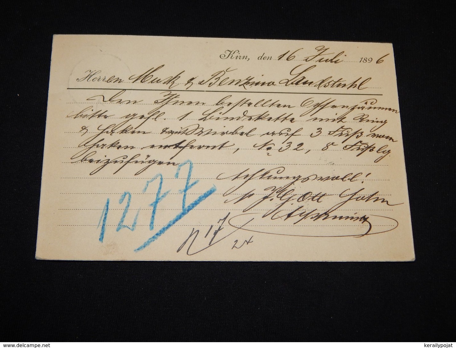 Germany 1896 Kirn J.G.Ott Sohn Business Card__(L-28820) - Lettres & Documents