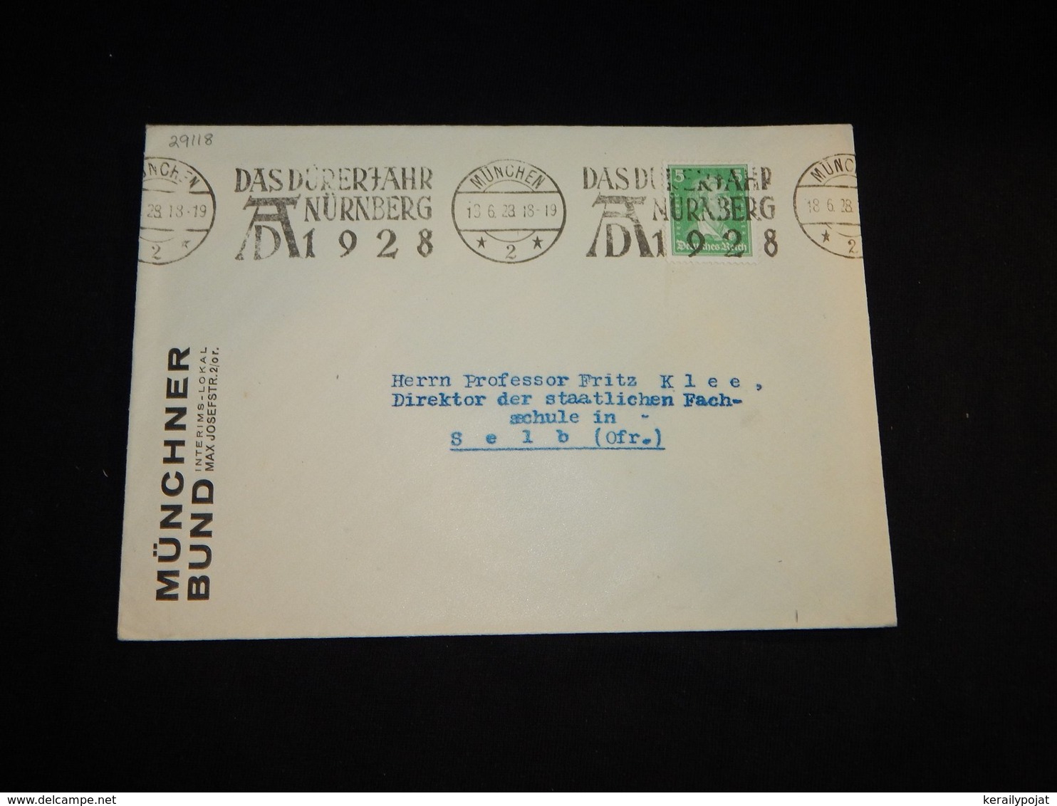 Germany 1928 Munchen Das Durerjahr Slogan Cancellation Cover__(L-29118) - Briefe U. Dokumente