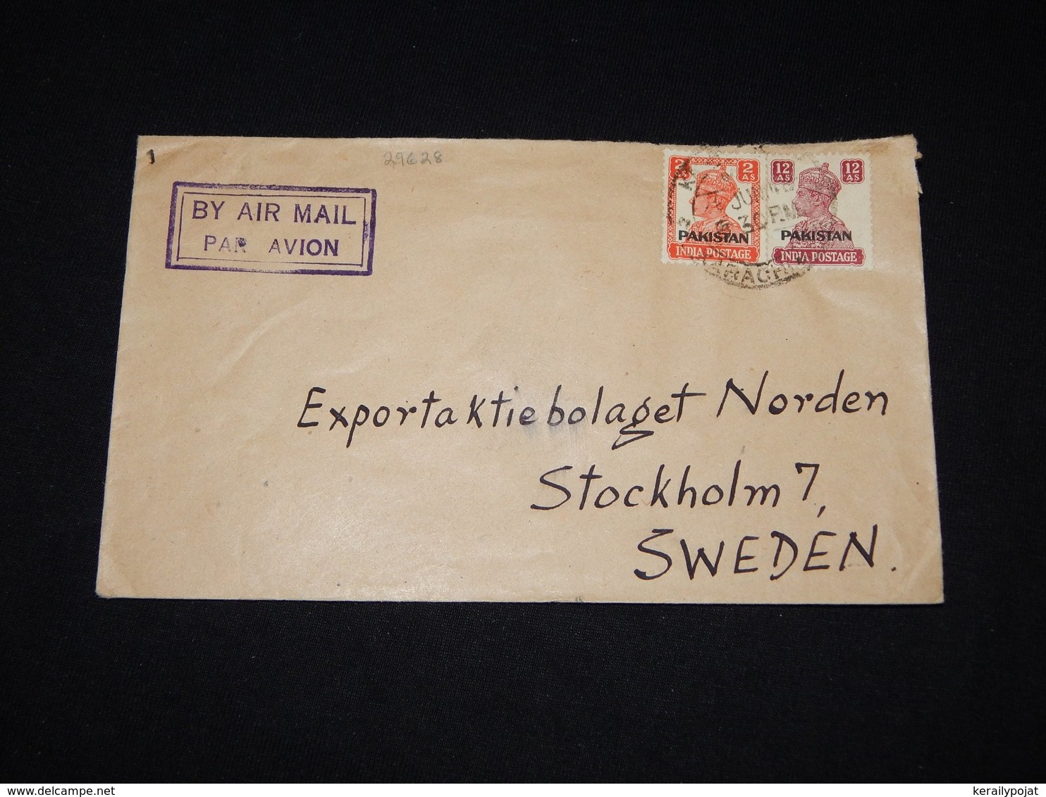 Pakistan 1940's Air Mail Cover To Sweden__(L-29628) - Pakistan