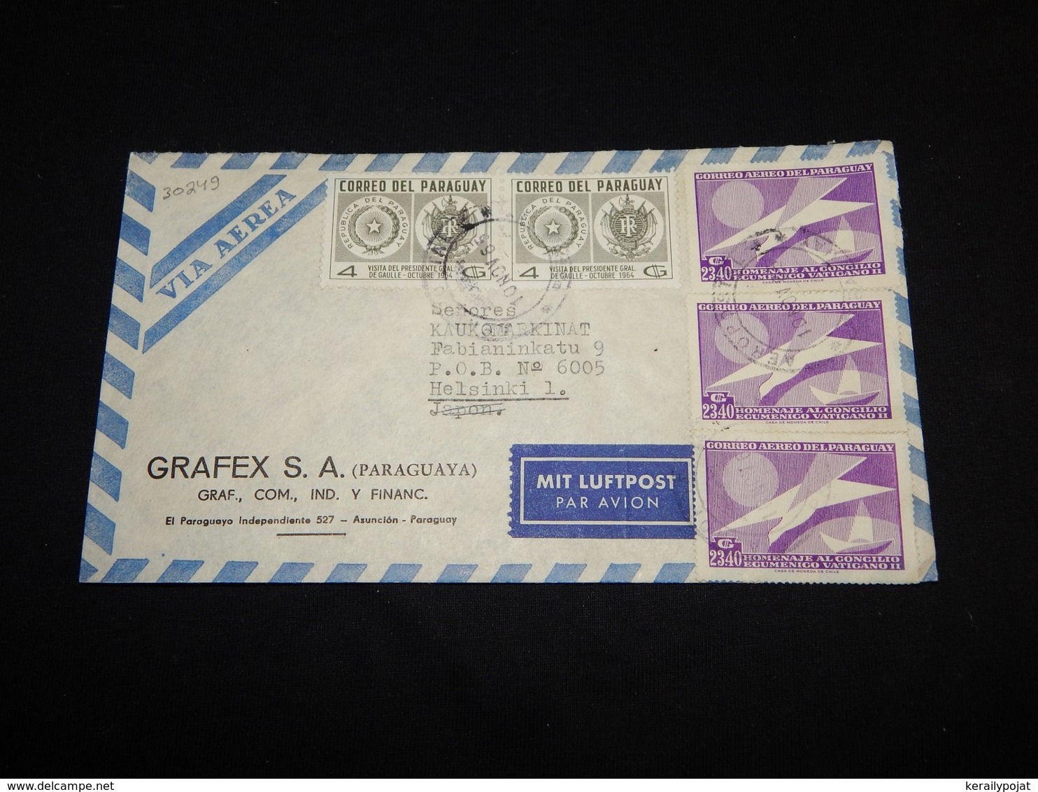 Paraguay 1965 Air Mail Cover To Finland__(L-30249) - Paraguay