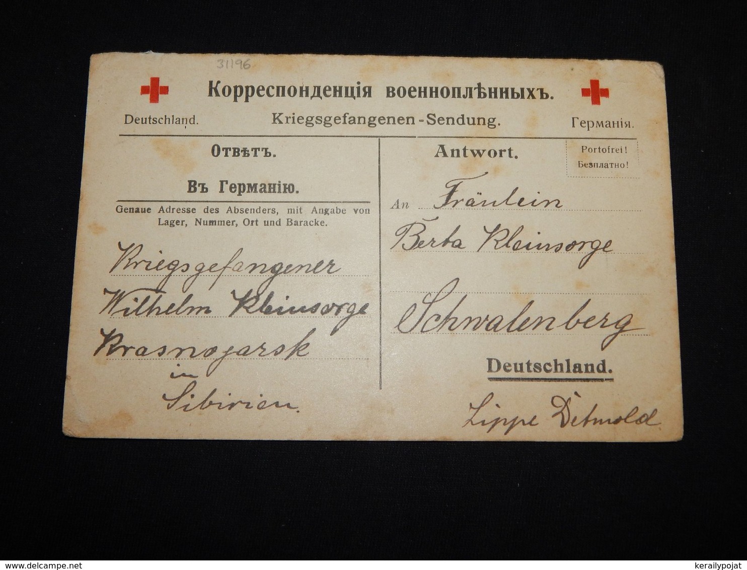 Russia 1918 Red Cross Card To Germany__(L-31196) - Covers & Documents