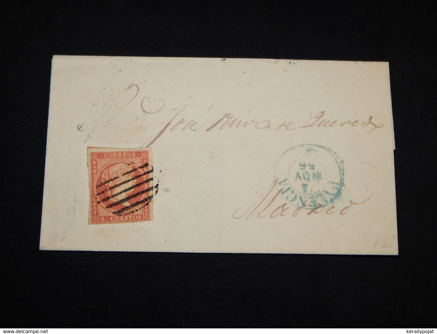 Spain 1856 4cu Red Letter__(L-30348) - Storia Postale