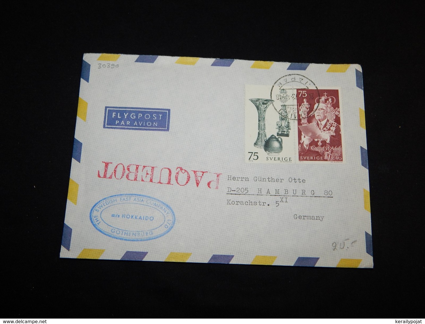 Sweden 1973 M/s Hokkaido Paquebot Cover__(L-30390) - Covers & Documents