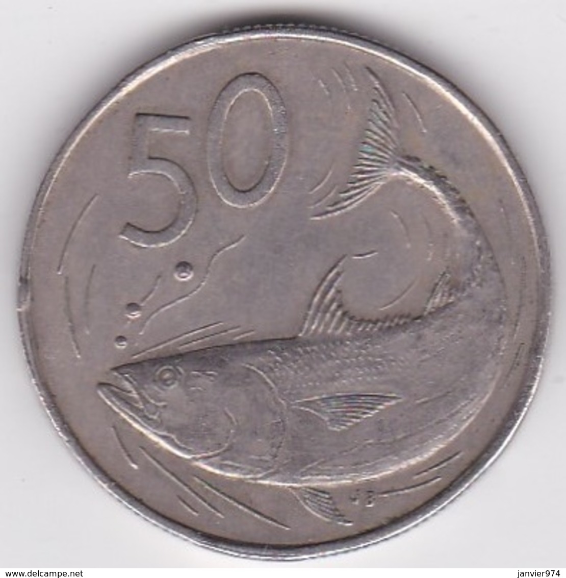 Cook Islands 50 Cents 1974  Elizabeth II. Copper-Nickel.  KM# 6.1 - Cook