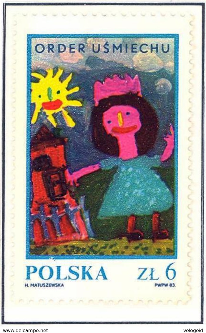 Polonia. Poland. 1983. Mi 2877. Public Courtesy Campaign. Order Of Smiling. Children Drawing - Unused Stamps