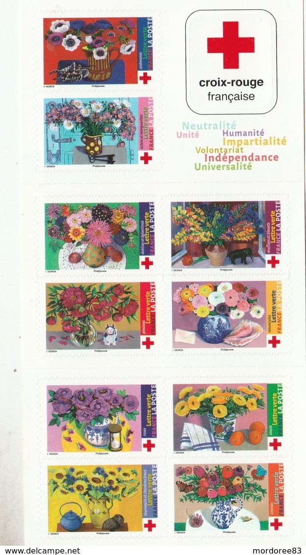 FRANCE 2018 CARNET NEUF NON PLIE CROIX ROUGE OFFREZ CES FLEURS - BC 1548 - Commémoratifs