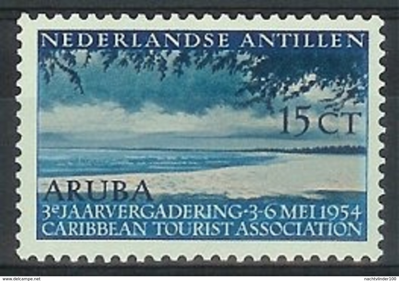 Mho0246 TOERISME 3E JAARVERGADERING CARIBBEAN TOURIST ASSOCIATION TOURISM NEDERLANDSE ANTILLEN 1954 PF/MNH - Other & Unclassified