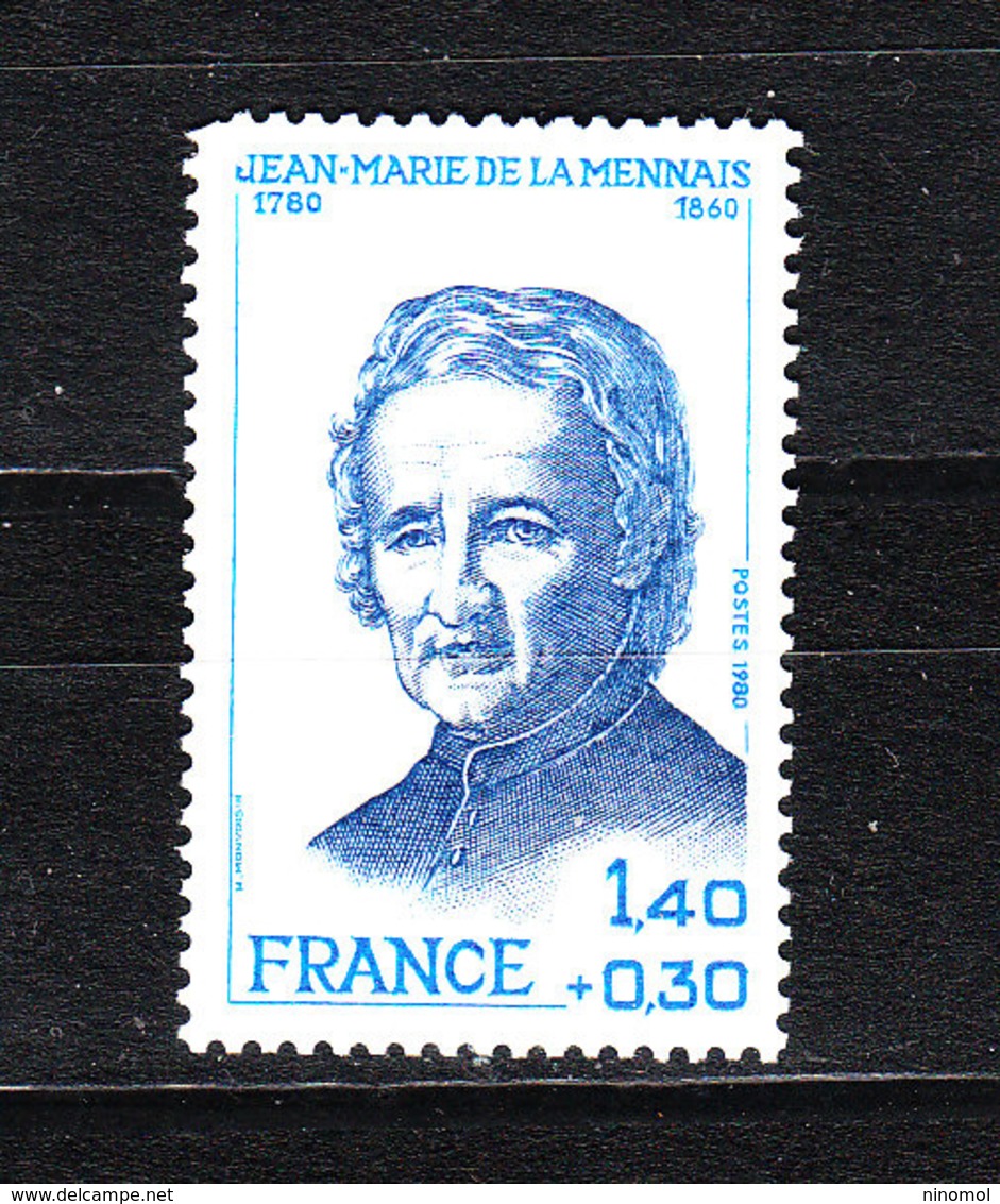 Francia  - 1980.  Jean M. De La Mennais, Sacerdote Dell' 800 Educatore Dei Giovani. Priest  Educator Of Young People.MNH - Altri & Non Classificati