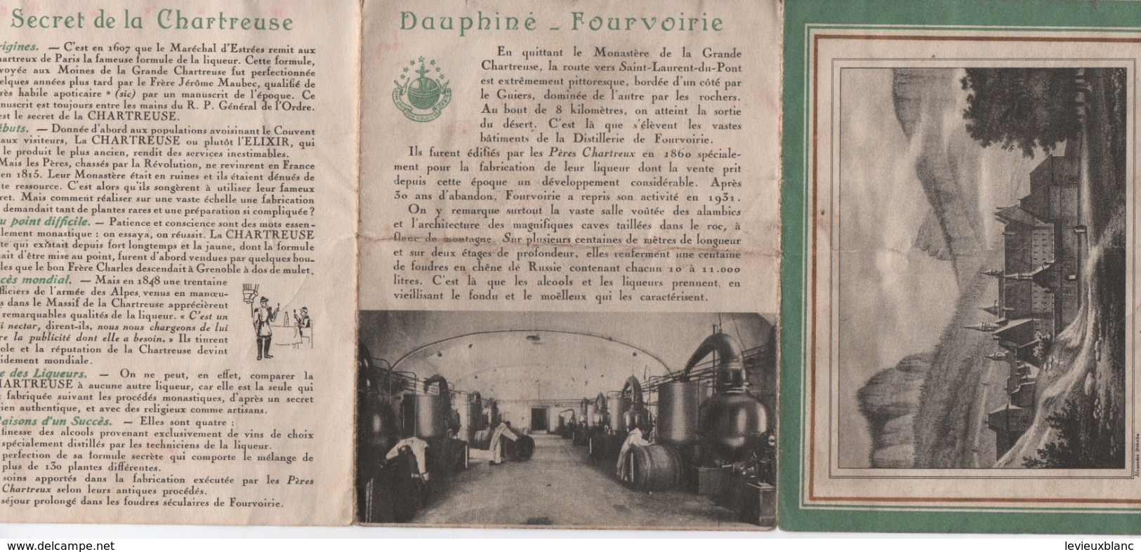 Prospectus Publicitaire à 3 Volets/ Historique De  La Liqueur "La Grande Chartreuse"VOIRON / Isére/1934  VPN255 - Otros & Sin Clasificación