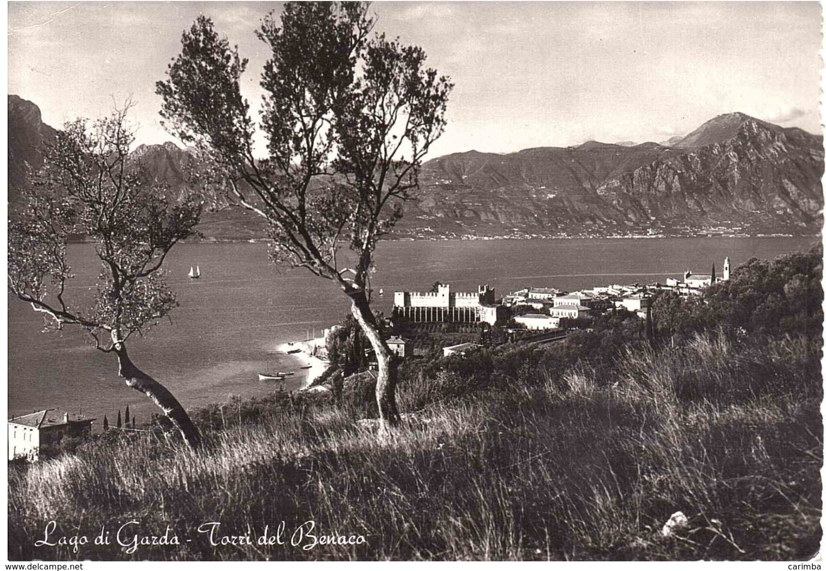 1956 £10 OLIMPIADI INVERNALI CORTINA SU CARTOLINA LAGO DI GARDA TORRI DEL BENACO - Inverno1960: Squaw Valley