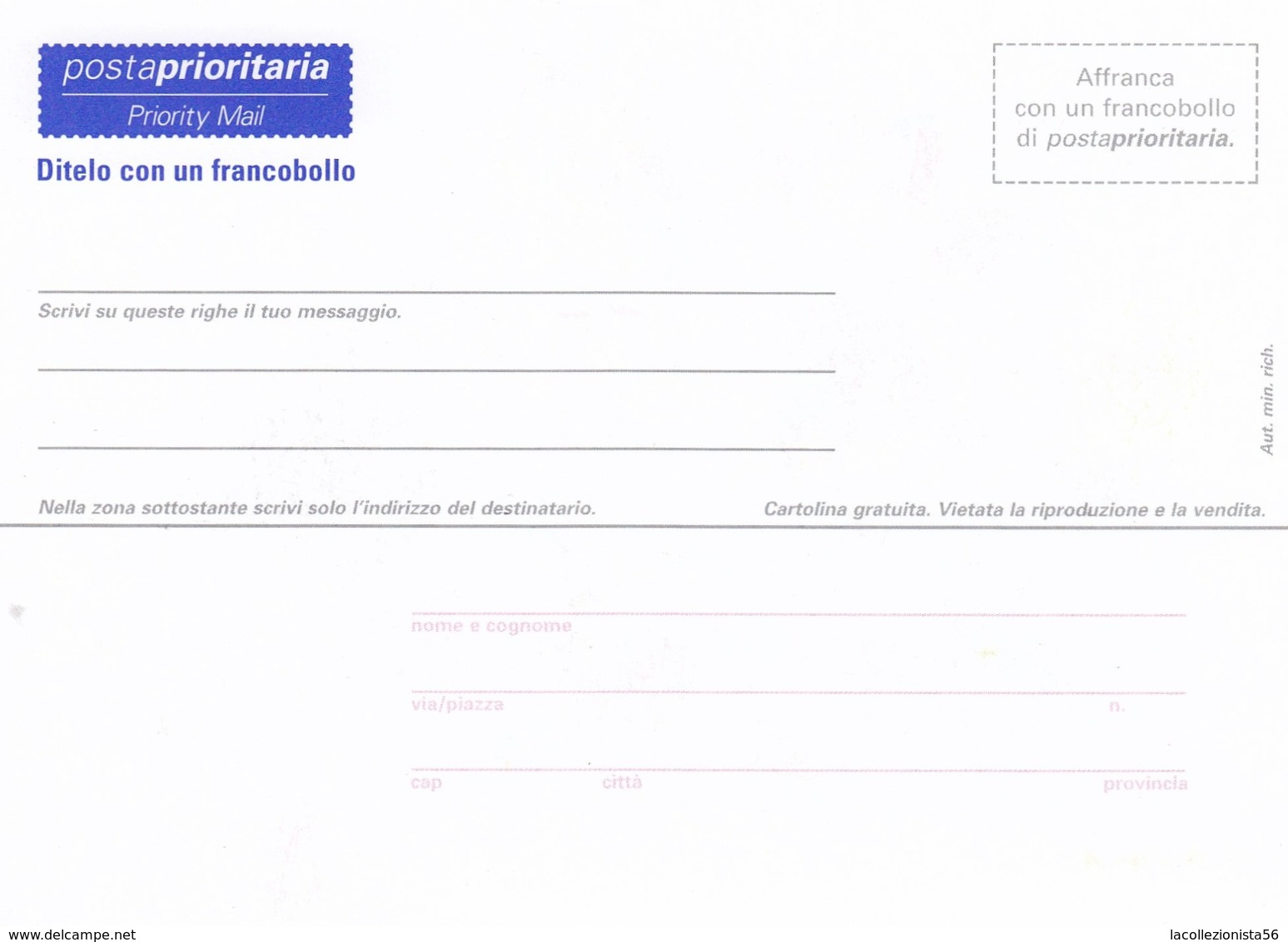 9556-CARTOLINA PUBBL. POSTA PRIORITARIA - Postal Services