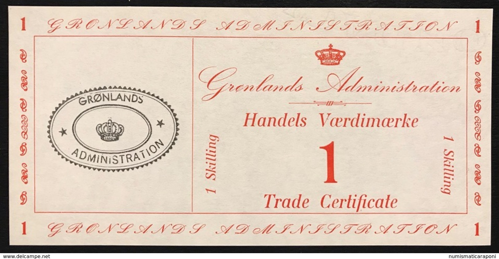 Greenland Groenlandia Trade Certificate 3 Notes 1 5 20 Skilling 1942 Pick#M8 M9 M10 UNC Fds Lotto.2519 - Groenland