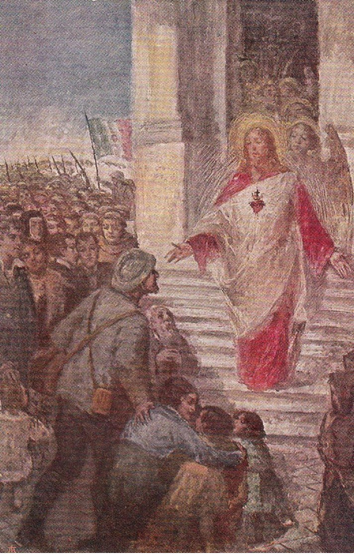 1930circa-disegnatore Andreoli "consacrazione Al Sacro Cuore Di Gesu'" - Patriottiche