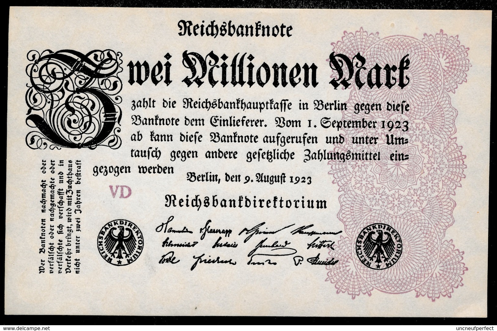 Pick104 Ro103c DEU-116c  2 Million Mark 1923 NEUF - 2 Miljoen Mark