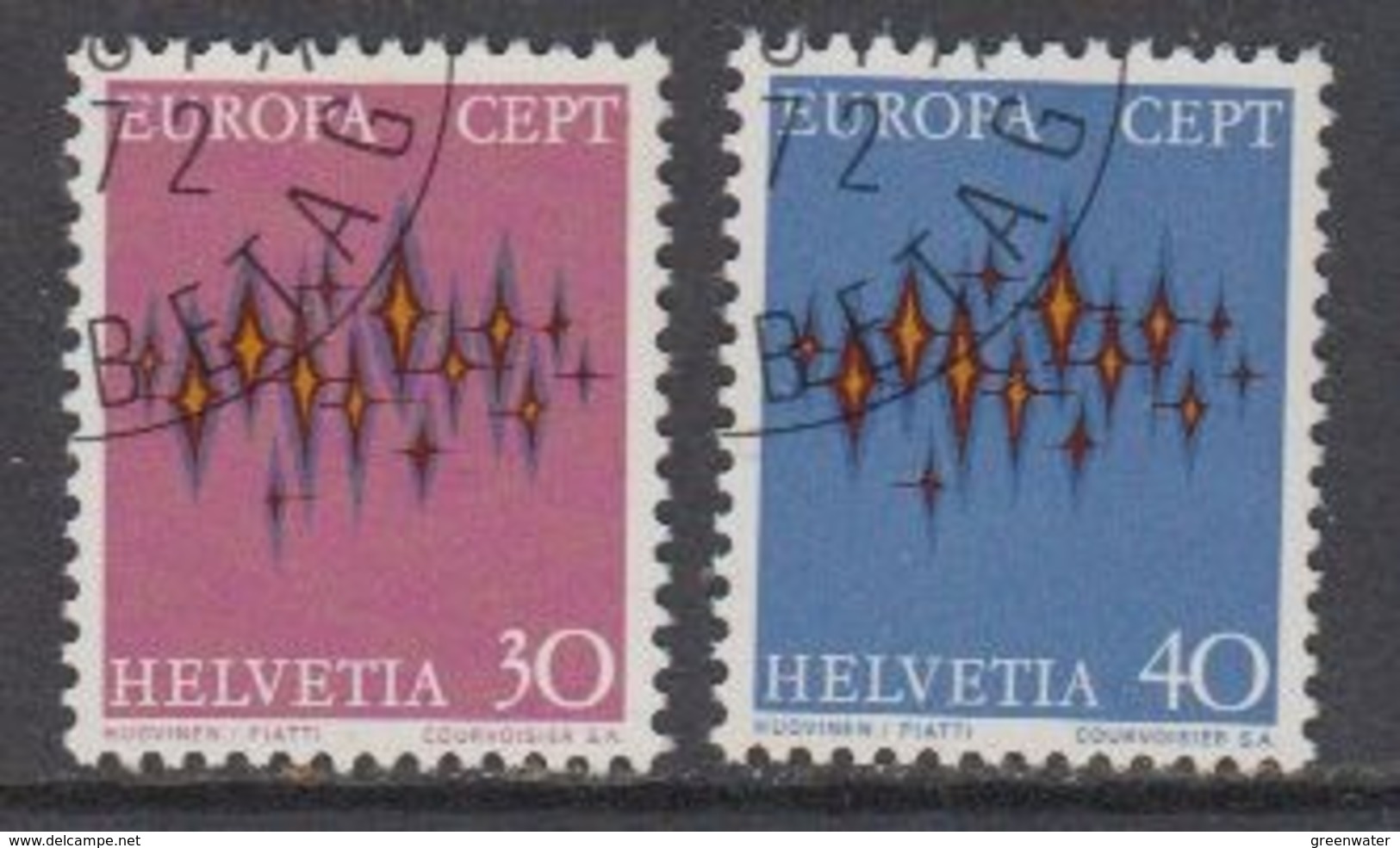 Europa Cept 1972 Switzerland 2v Used 1st Day (44858A) - 1972