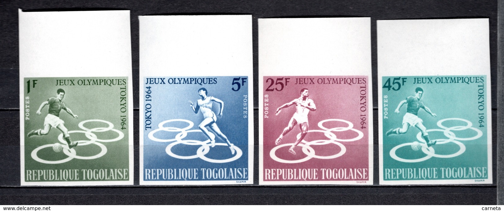 TOGO N° 425 à 428  NON DENTELES  NEUFS SANS CHARNIERE COTE  ? €  JEUX OLYMPIQUES  TOKYO  FOOTBALL - Togo (1960-...)