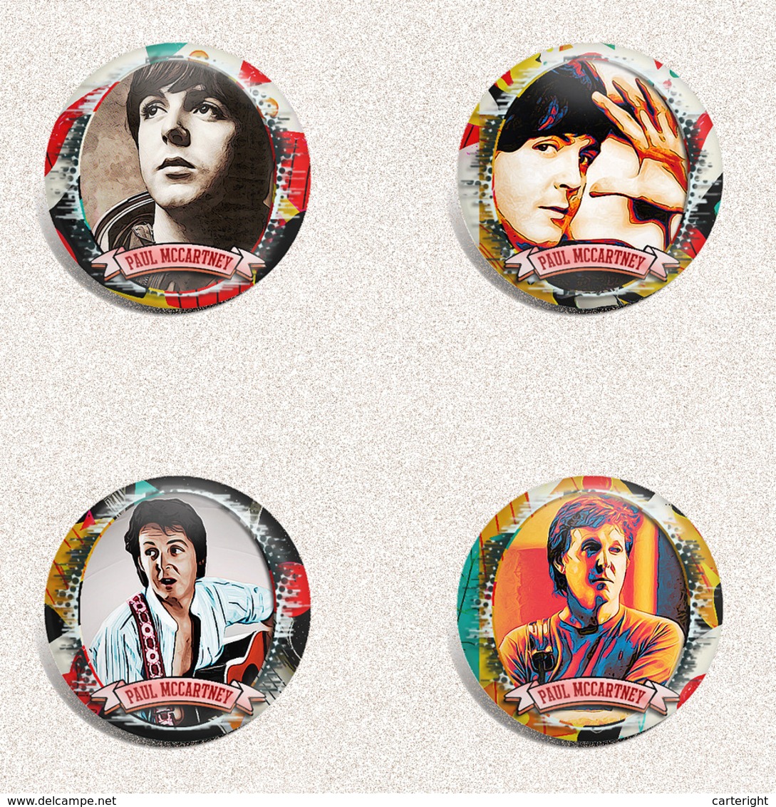 70 X Paul McCartney Music Fan ART BADGE BUTTON PIN SET 3-4 (1inch/25mm Diameter) - Music
