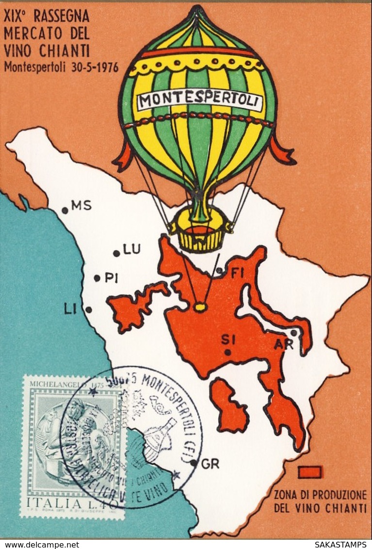 1976- Cartolina Con Annullo Speciale XIX Rassegna Mercato Del Vino Chianti Montespertoli - Altri & Non Classificati