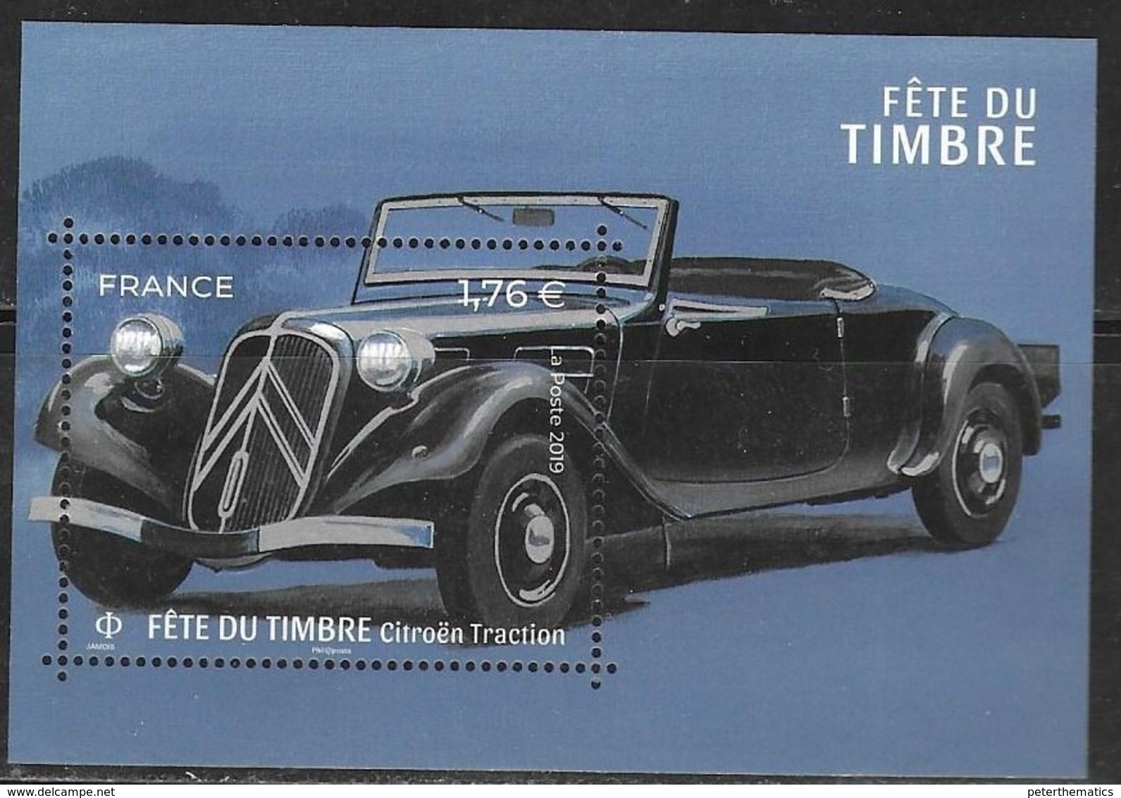 FRANCE, 2019, MNH, STAMP DAY, CARS, CITROEN , S/SHEET - Cars