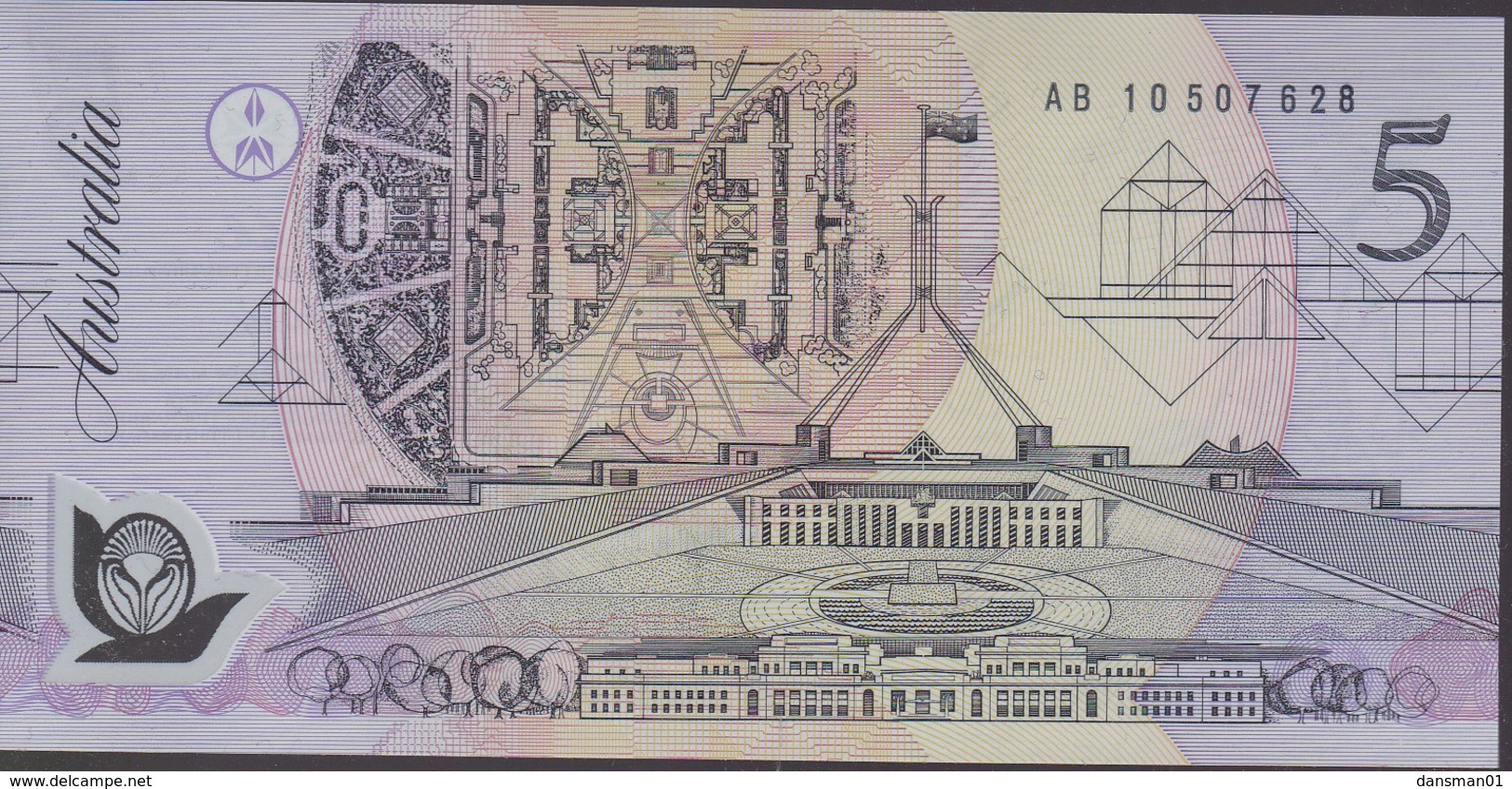Australia 1992 Polymer $5 AB 10507628 Uncirculated - 1992-2001 (polymer Notes)