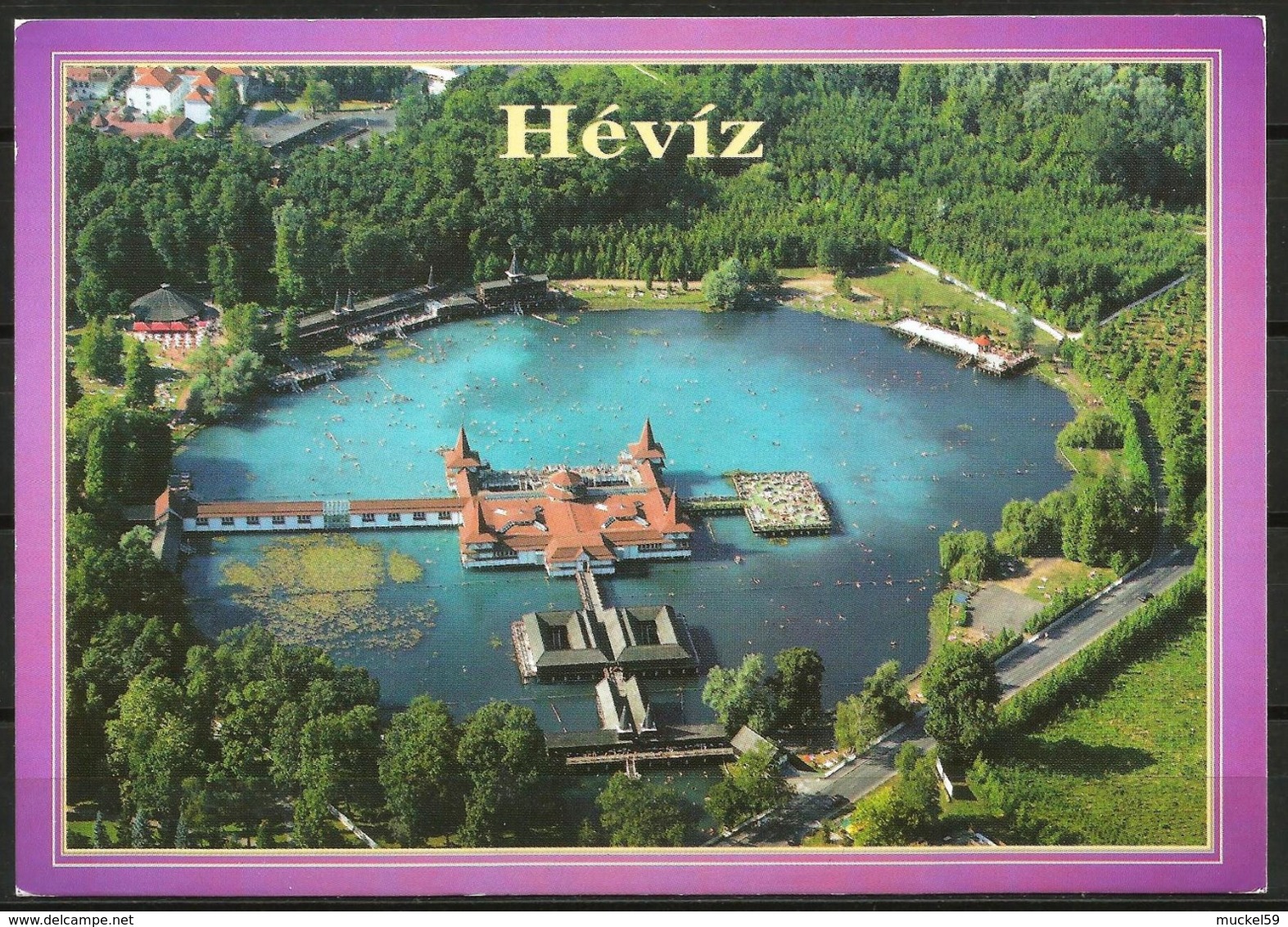 Postcard AK Hungary Spa Heviz Lake Balaton Medicinal Bath World Cultural Heritage - Posted - Hungary