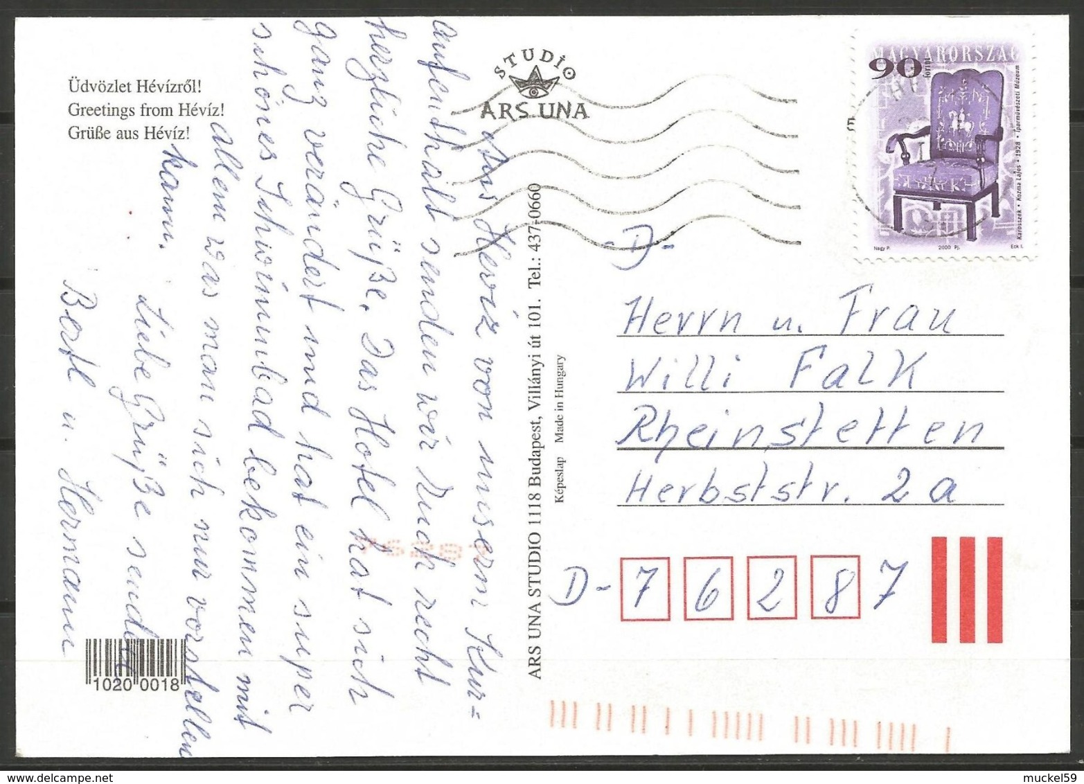 Postcard AK Hungary Spa Heviz Lake Balaton Medicinal Bath World Cultural Heritage - Posted - Hungary