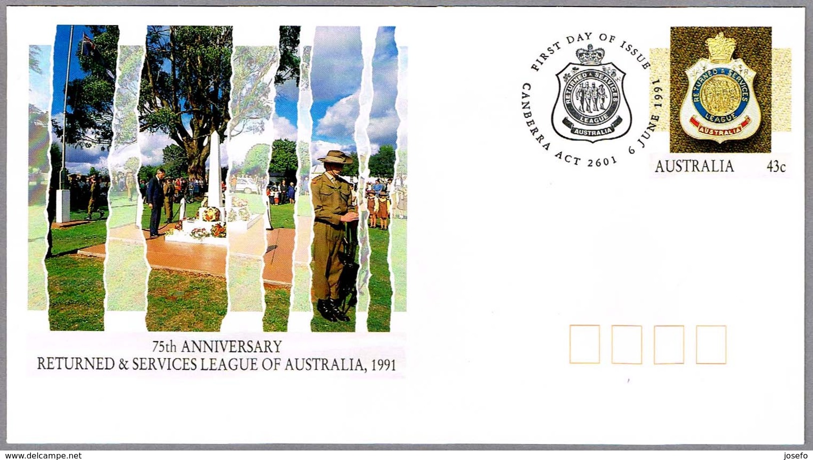 75th Anniv. RETURNED & SERVICES LEAGUE OF AUSTRALIA. Canberra 1991 - Militares