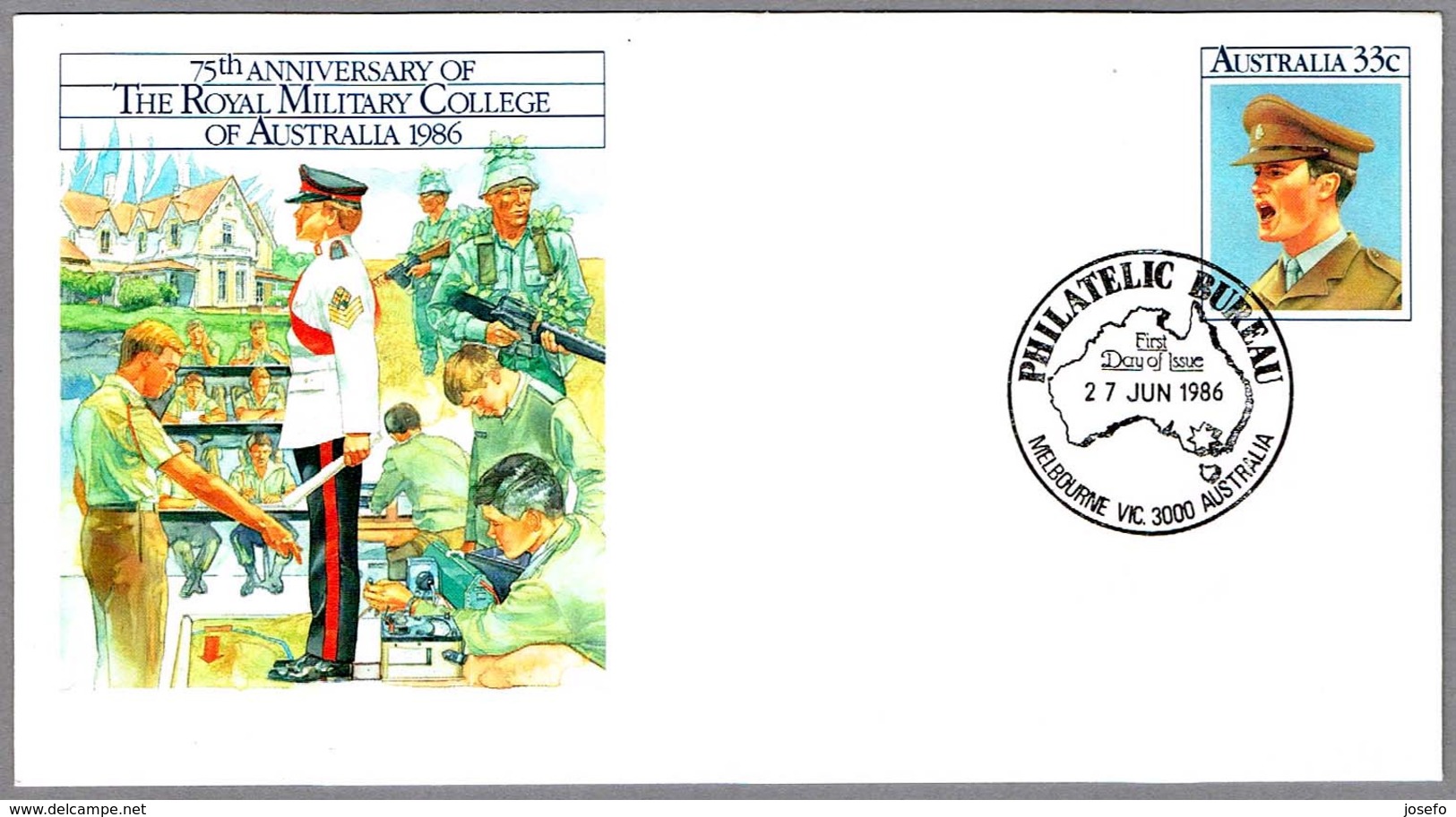 75th Anniv. THE ROYAL MILITARY COLLEGE OF AUSTRALIA. Melbourne 1986 - Militares