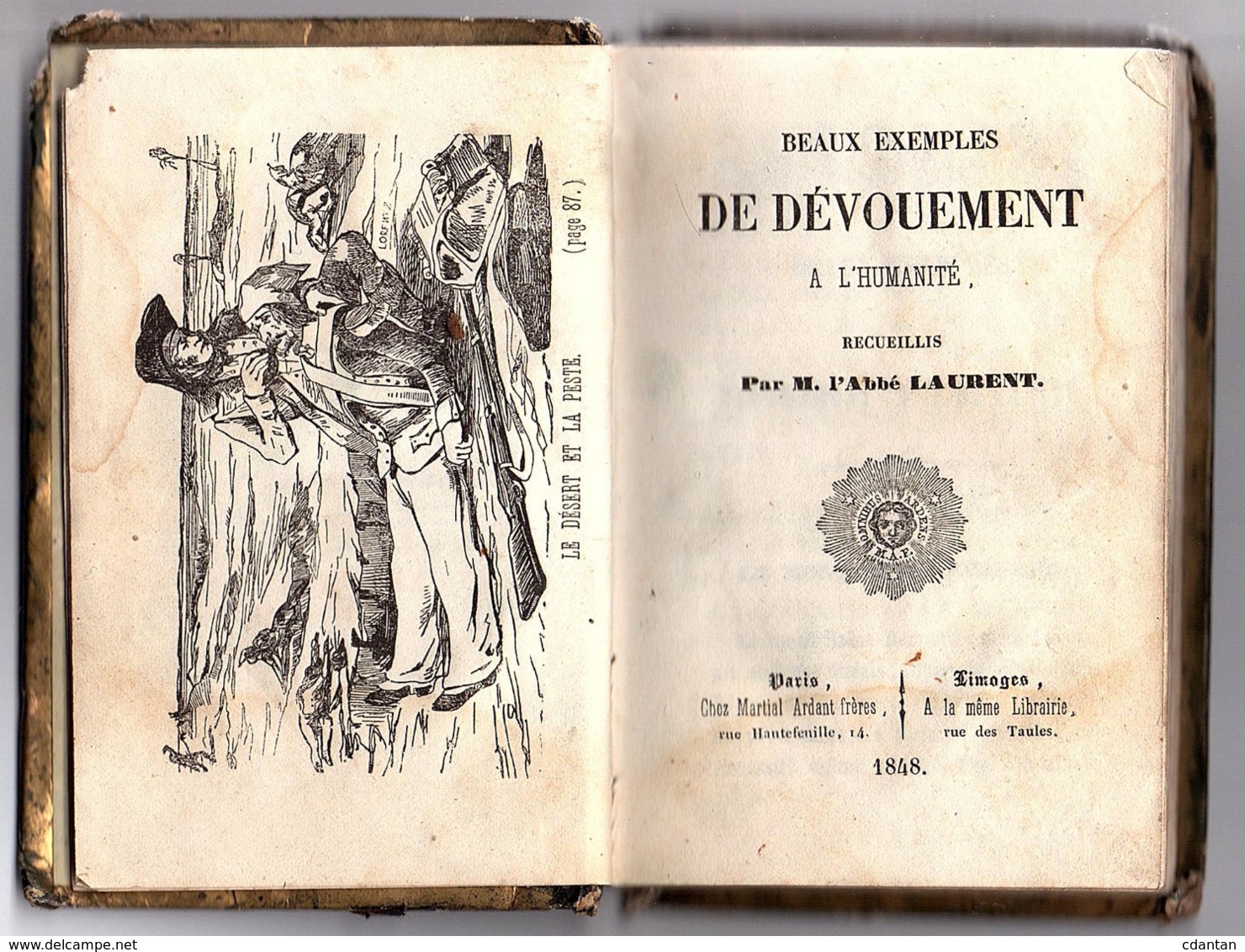 Mini - Livre - Morale -" BEAUX EXEMPLES DE DEVOUEMENT À L' HUMANITÉ " Par L' Abbé Laurent ( 1848 ) - 1801-1900