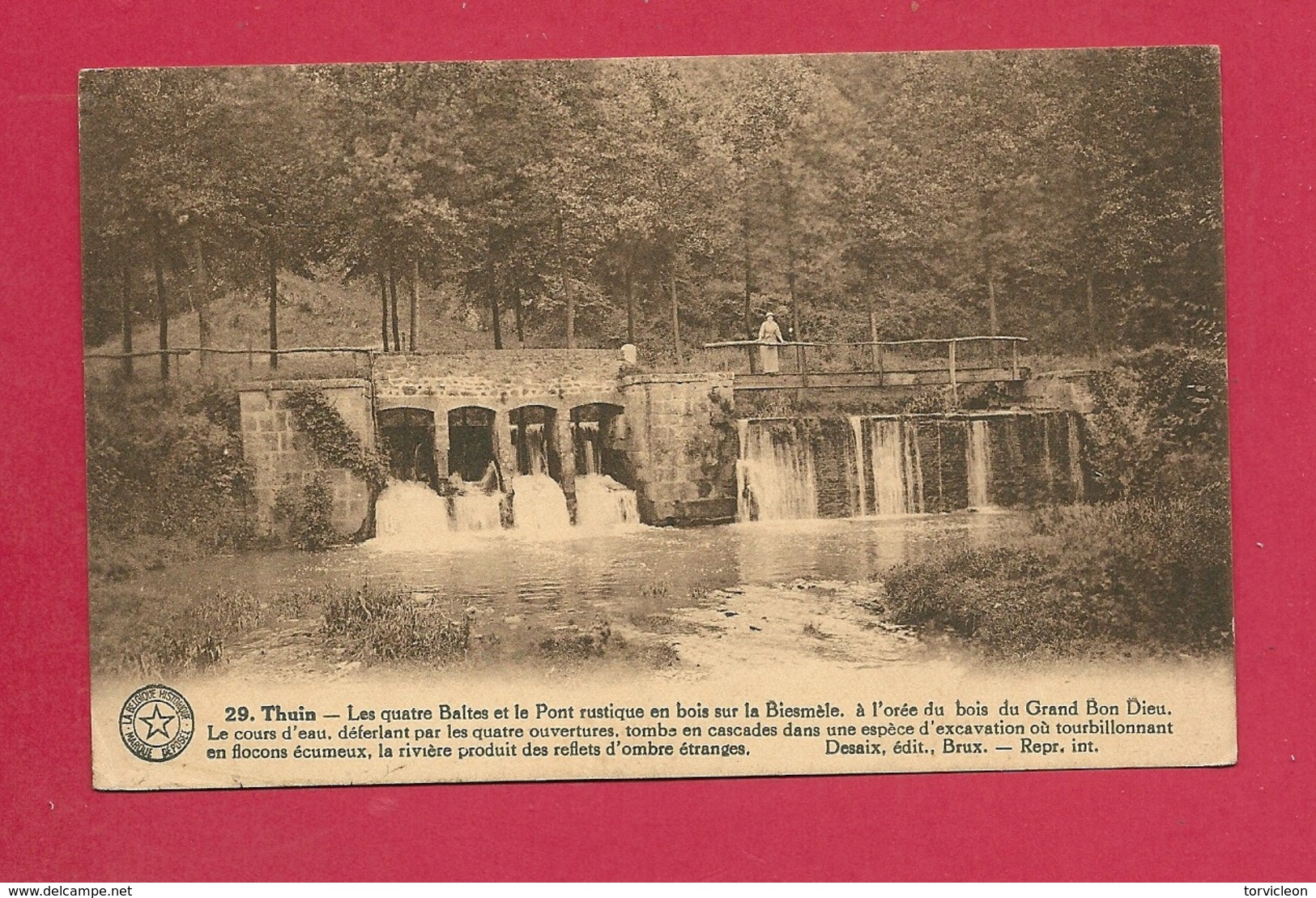 C.P. Thuin = Les  Quatre  Baltes Et Le Pont  Rustique En Bois Sur La Biesméle - Thuin