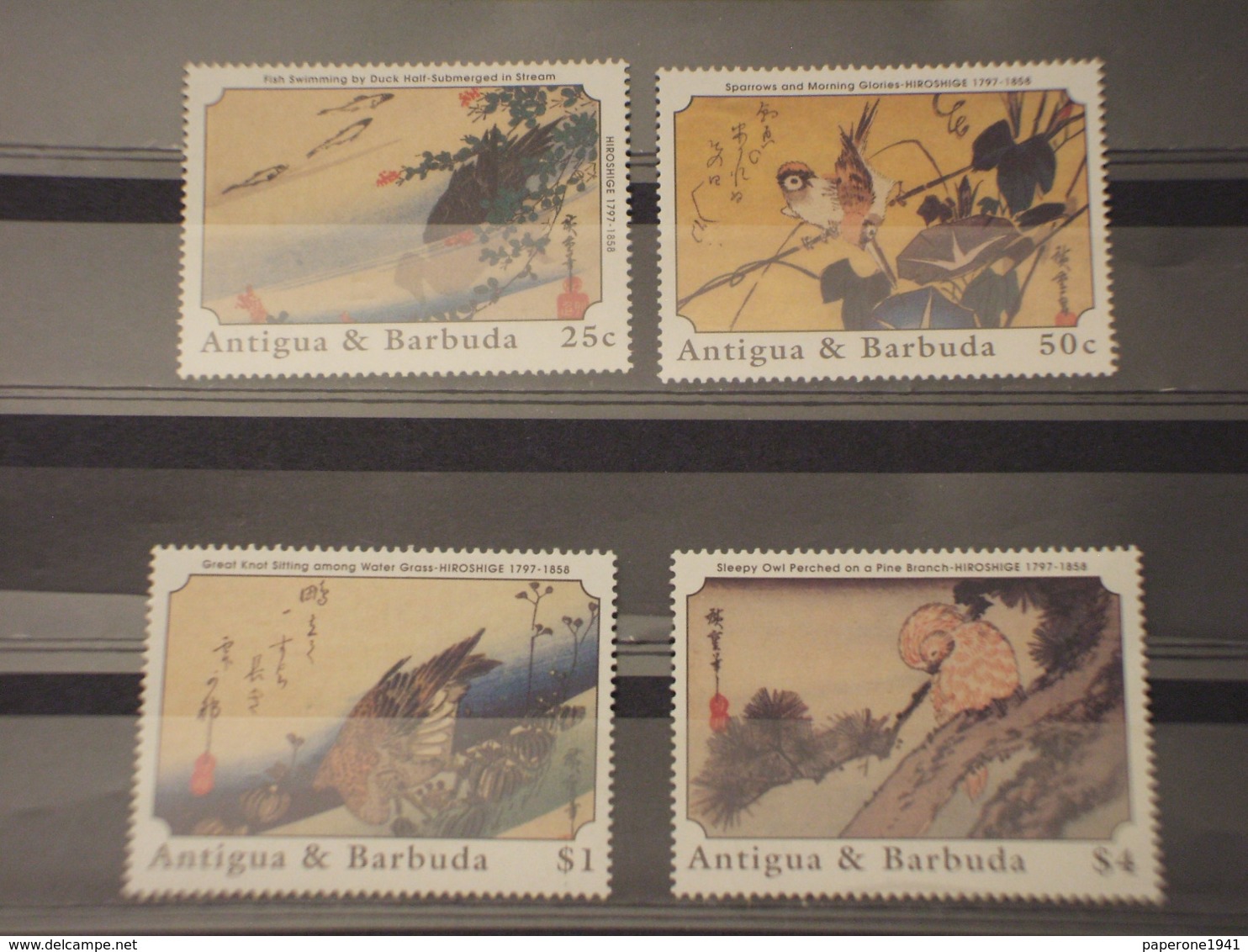 ANTIGUA - 1989 QUADRI/UCCELLI 4 VALORI - NUOVI(++) - Antigua E Barbuda (1981-...)