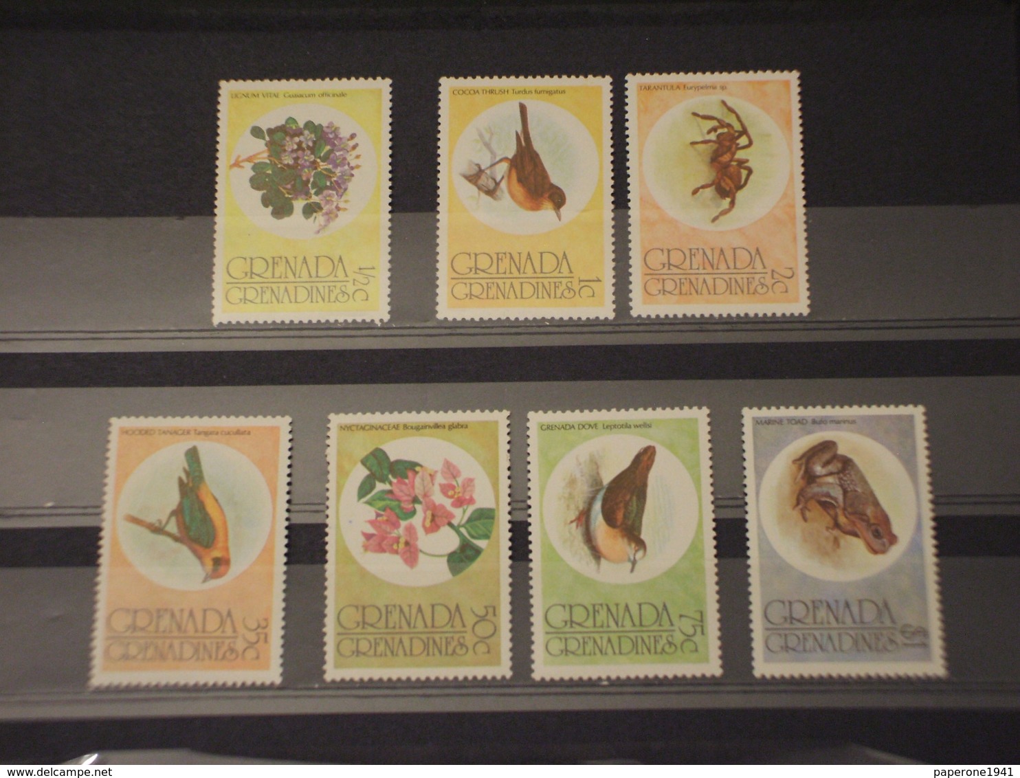 GRENADA GRENADINES - 1976 FAUNA(farfalle,uccelli,insetti...) 7 VALORI - NUOVI(++) - Grenada (1974-...)