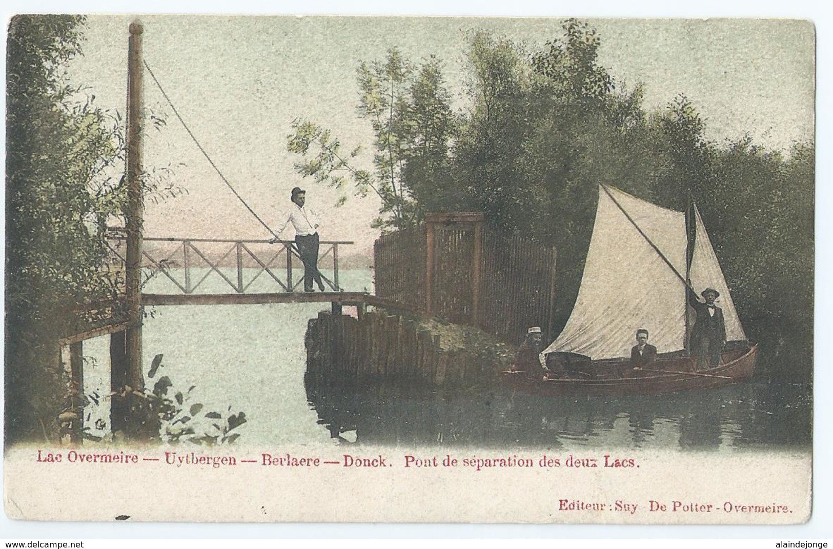 Berlare - Lac Overmeire - Uytbergen - Berlaere - Donck - Pont De Séparation Des Deux Lacs - 1901 - Berlare