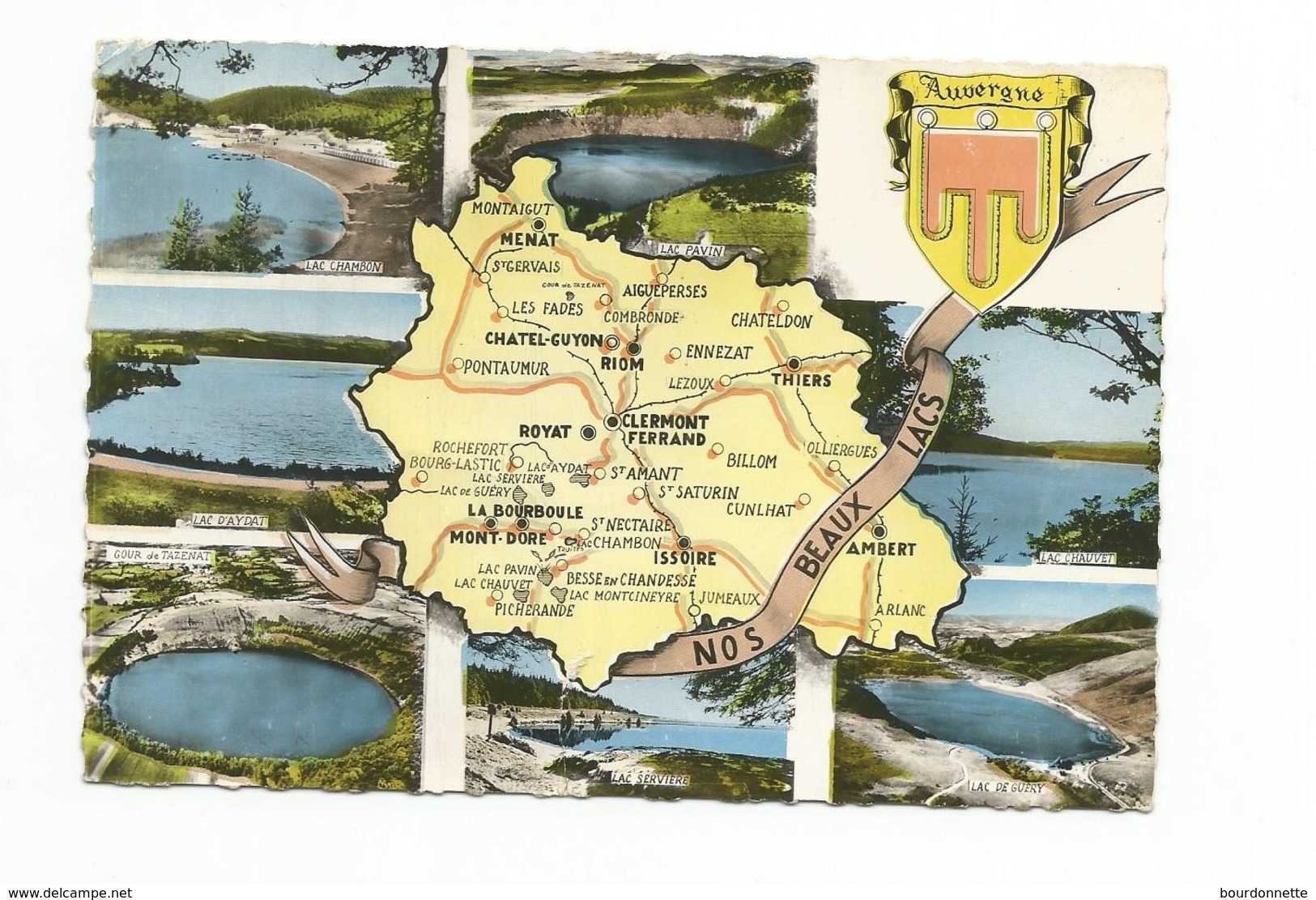 63-Carte Contour Géographique Du Département De PUY  DE DOME - Cartes Géographiques